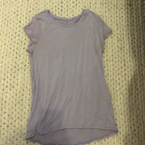 Lululemon light purple short sleeve top.